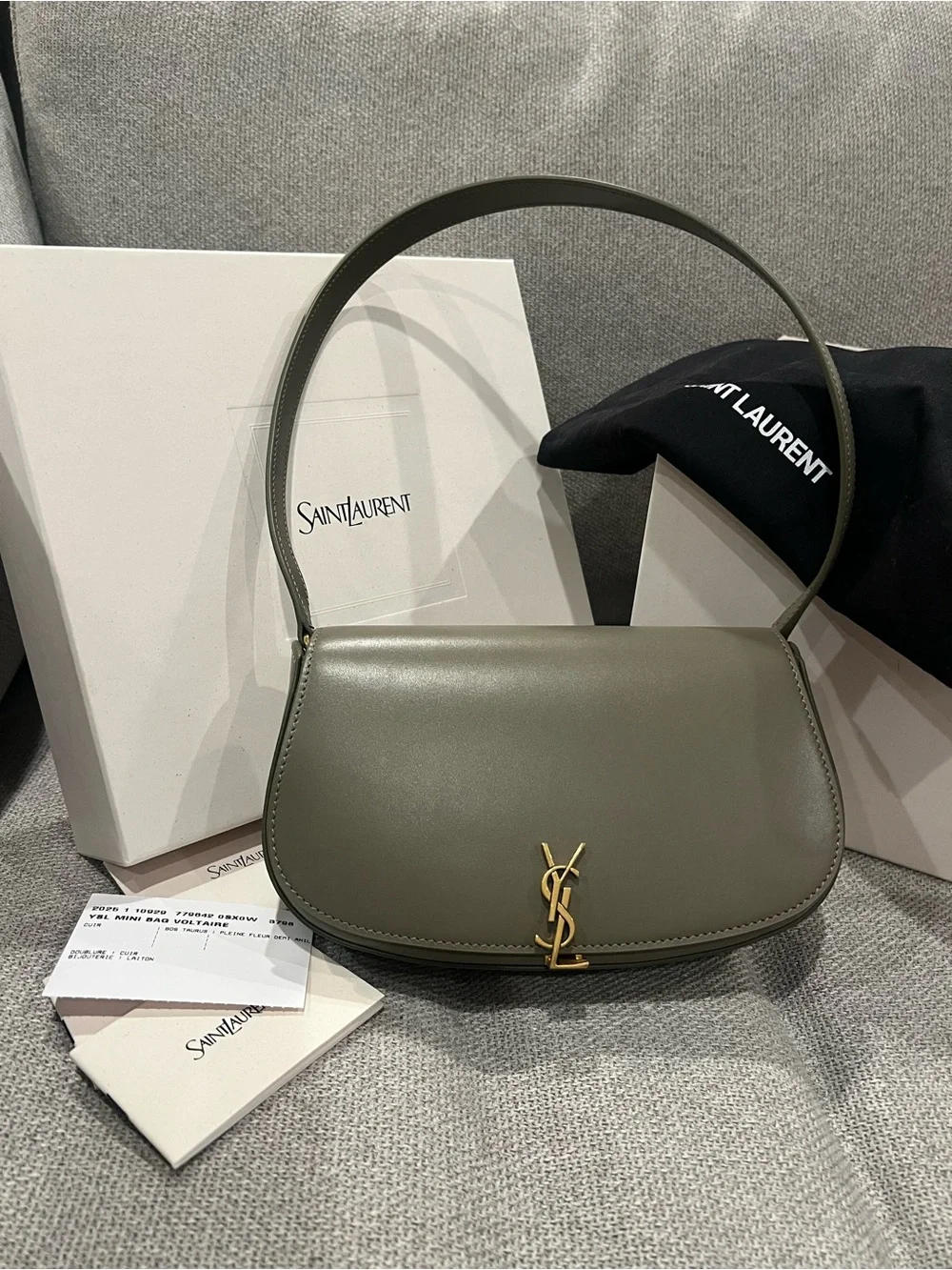 NEW SAINT LAURENT YSL Voltaire Mini Leather Shoulder Bag - “Strong Moss” Olive